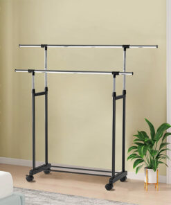 Double Pole Cloth Hanger Rack Heavy Duty